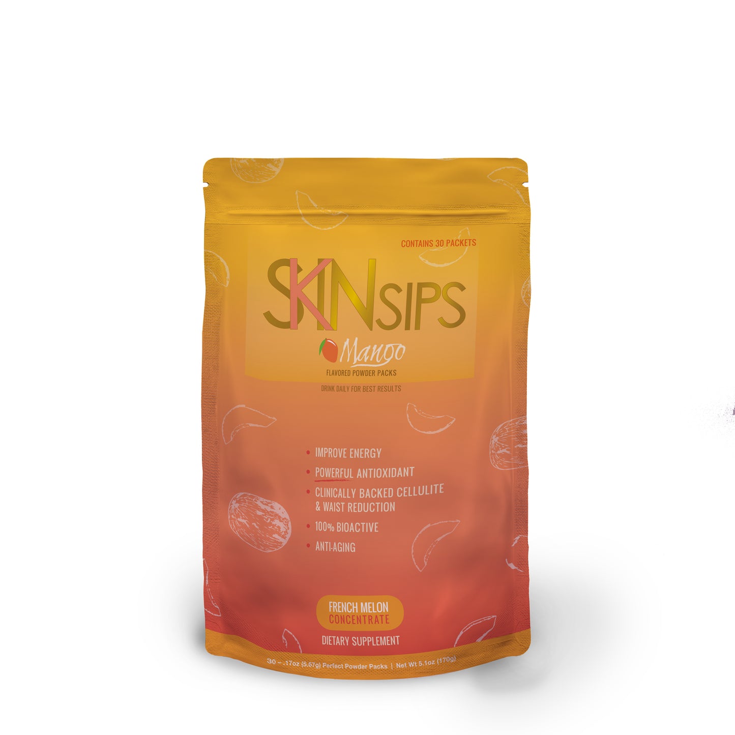 SkinSips Mango Flavored 30 Pack