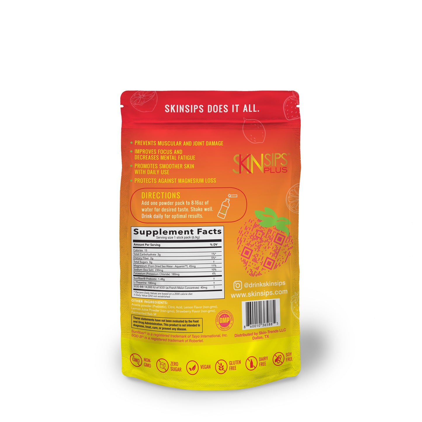 SkinSips® PLUS Strawberry Lemonade Flavored 20 Pack