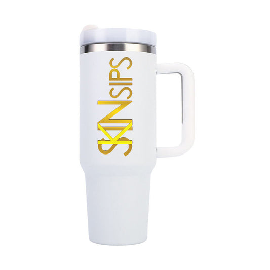 40 OZ Stainless Steel Tumbler - White